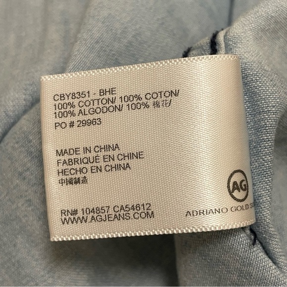 Adriano Goldschmied AG Button Up Denim Shirt Womens Light Wash Jacket Sz XS - Picture 6 of 7